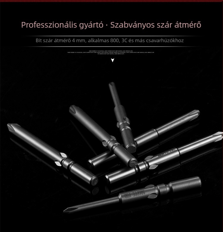 Mágneses Philips PH0-os bit elektromos csavarhúzóhoz, 4 mm-es tengely
