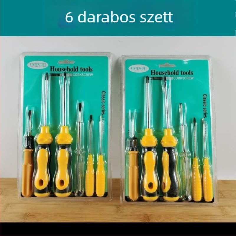 Yi Hao 6 darabos mágneses és szigetelt csavarhúzó készlet – 45# acél, multifunkcionális javító készlet, 245 g