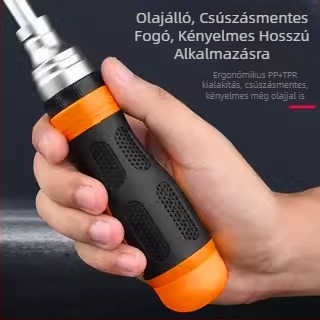 Mágneses ratchet mechanizmusú csavarhúzó-készlet kettős fejessel (kereszt- és egyenes fej) – ipari minőség, szigetelt, S2 szerszámacél