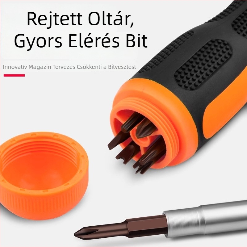 Mágneses ratchet mechanizmusú csavarhúzó-készlet kettős fejessel (kereszt- és egyenes fej) – ipari minőség, szigetelt, S2 szerszámacél