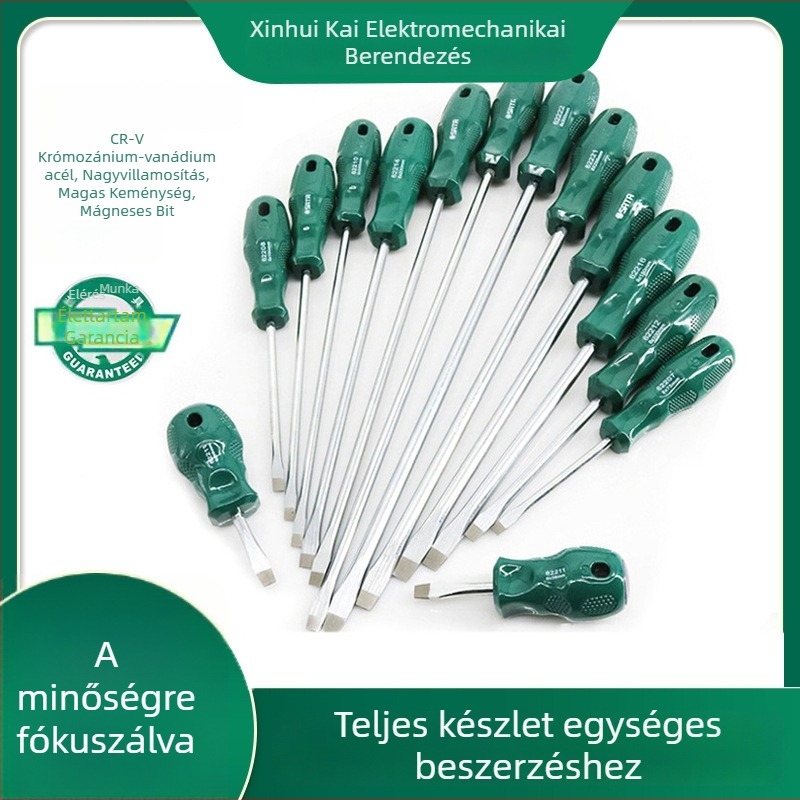 Shida csavarhúzó készlet: Phillips- és lapos fejű, nikkel-krom ötvözetből, szigetelés nélkül, nem mágneses