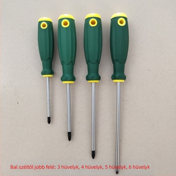 Mágneses csavarhúzó lapos, Phillips és Torx tipussal, króm-vanádium acélból, puha gumírozott markolattal