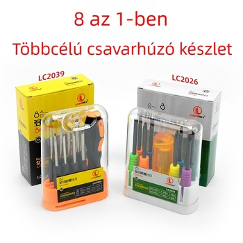 8 az 1-ben mágneses csavarhúzó cserefejjel, szénacél, 0,25 kg
