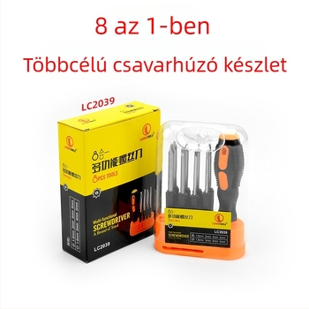 8 az 1-ben mágneses csavarhúzó cserefejjel, szénacél, 0,25 kg