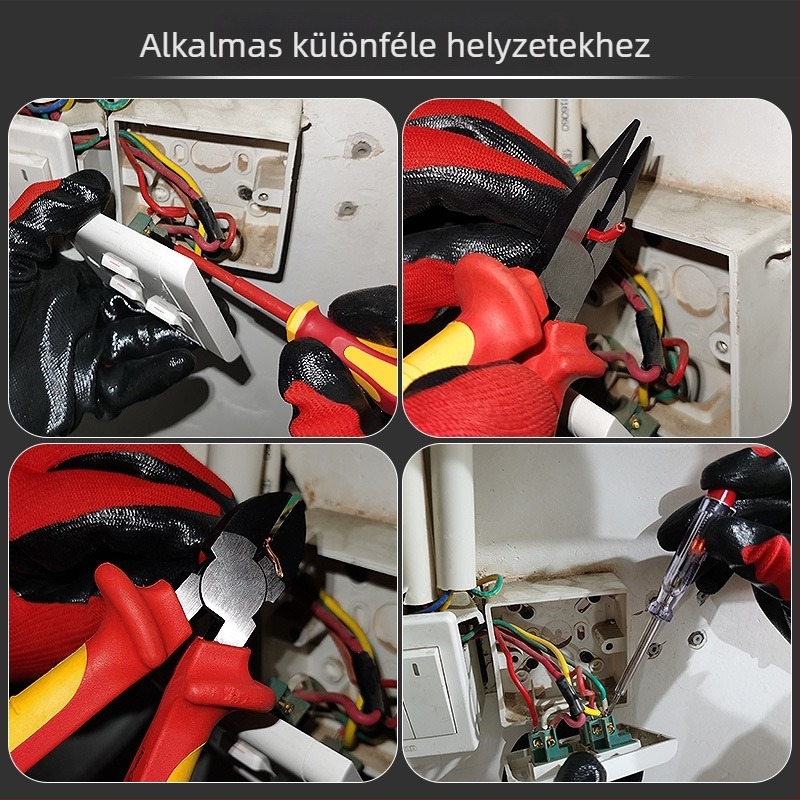 VDE szigetelt szerszámkészlet autójavításhoz – többfunkciós fogó, szigetelt csavarhúzók, erős mágneses készlet