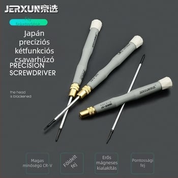 Jingxuan kettős végű precíziós csavarhúzó készlet: keresztes és lapos fej, mágneses, Cr-V acél