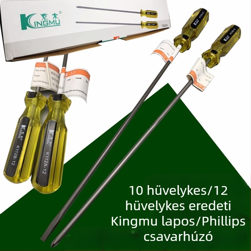 Kyomu K112A javító csavarhúzó, egyenes fejű, szigetelt és mágneses, króm-vanádium acél, gyanta markolatú