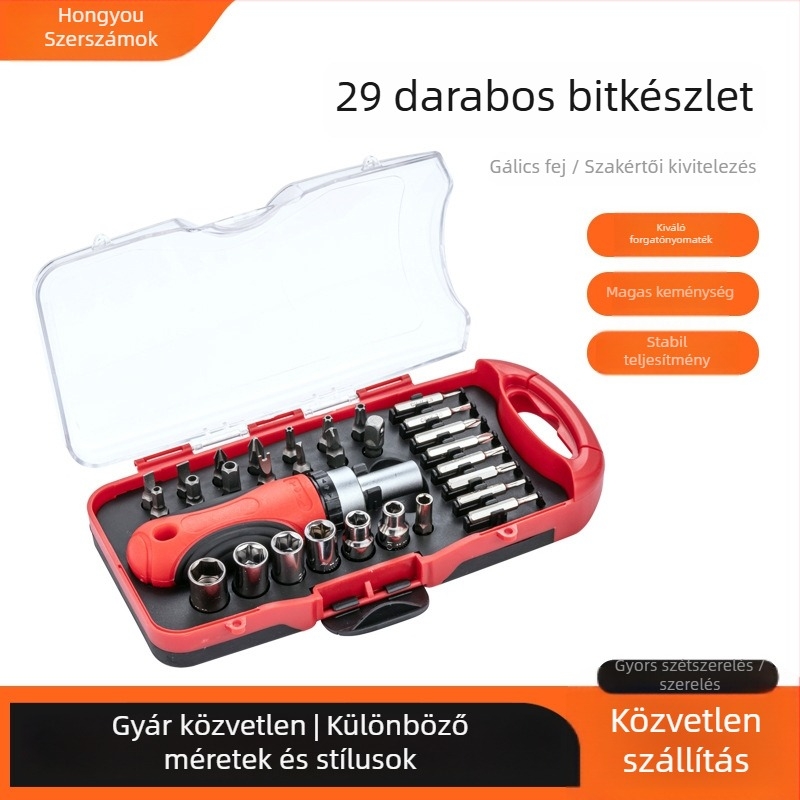Házi használatú racsnis csavarhúzó készlet, sokoldalú laptop javítási és szétszerelési eszköz, mágneses, CR-V acél