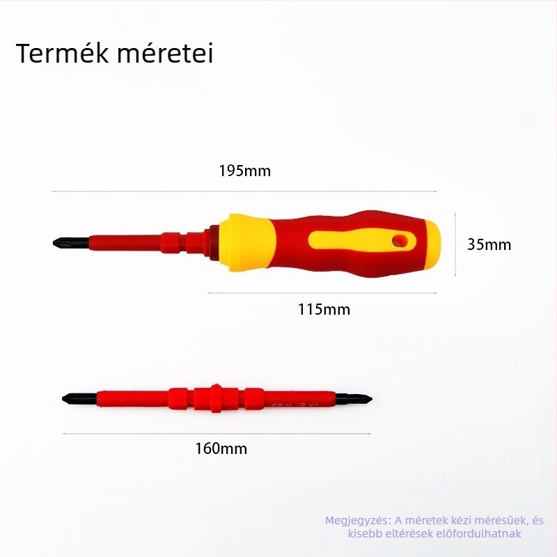 Határokon átívelő csavarhúzó készlet villanyszerelőknek, szigetelt, mágneses, keményített bitokkal, javító készlet