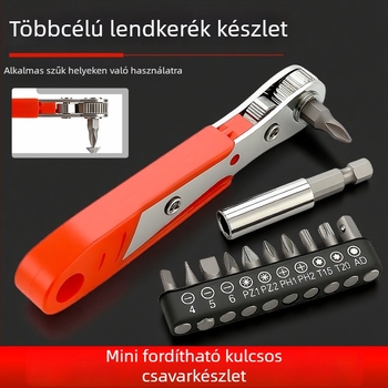 Recézett csavarhúzó készlet – kétirányú, kompakt, többfunkciós rövid bitkészlettel (Cr-V penge, mágneses, Chuanxing márka)