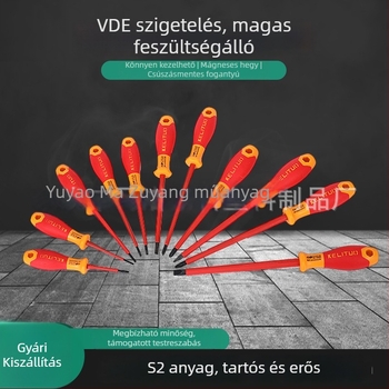 VDE szigetelt csavarhúzó készlet – Phillips és laposfej, mágneses tippek, S2 szerszámacél