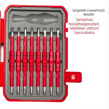 Jf csavarhúzó készlet villanyszerelőknek – teljes szerszámkészlet Cr-V króm-vanádium acélból, izolált markolatok, nem mágneses, súly 1.12 kg