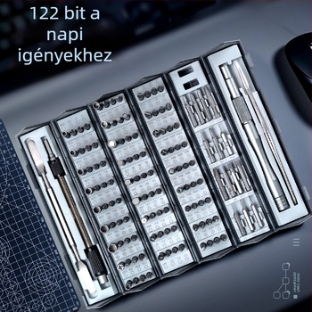Debo hardware 128-in-1 csavarhúzó készlet otthoni javításhoz, hengeres hordozható kialakítás, professzionális, többfunkciós, S2 szerszámacél