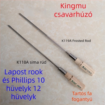 Fa markolatú csavarhúzó, S2 szerszámacél, mágneses, lapos fej, K118A/K119A, 150 g