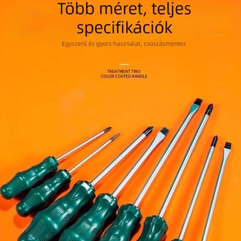 8 részes szénacél csavarhúzó készlet síkfejű, Philips és Torx típusú bitekkel, háztartási és ipari használatra