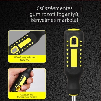 Keresztfejű mágneses csavarhúzó króm-vanádium acélból, ergonómikus markolattal