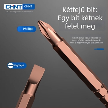Chint többfunkciós csavarhúzó készlet lapos- és keresztfejű, mágneses és szigetelt CR-V acélból, PP markolat