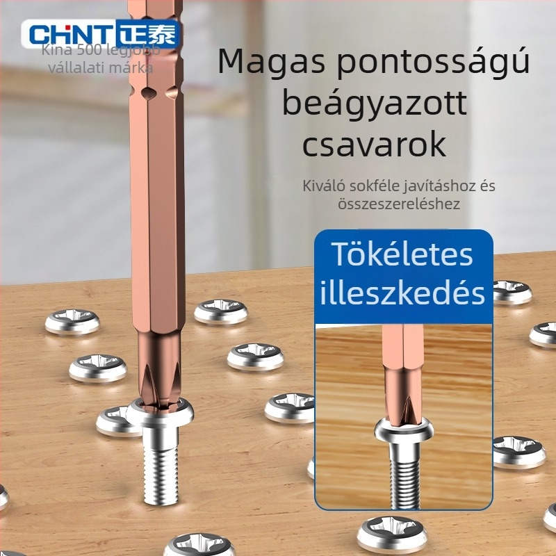 Chint többfunkciós csavarhúzó készlet lapos- és keresztfejű, mágneses és szigetelt CR-V acélból, PP markolat