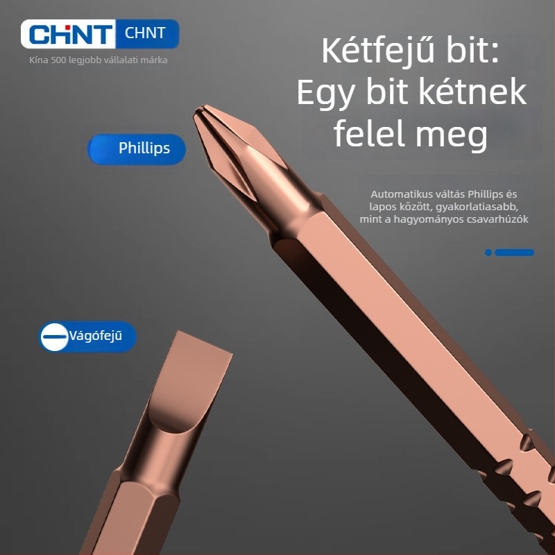 Chint többfunkciós csavarhúzó készlet lapos- és keresztfejű, mágneses és szigetelt CR-V acélból, PP markolat