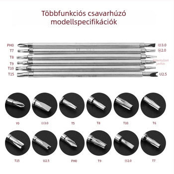 12 az 1-ben csavarhúzó készlet speciális alakú bitekkel háztartási célra, többfunkciós javító- és szétszerelő eszköz