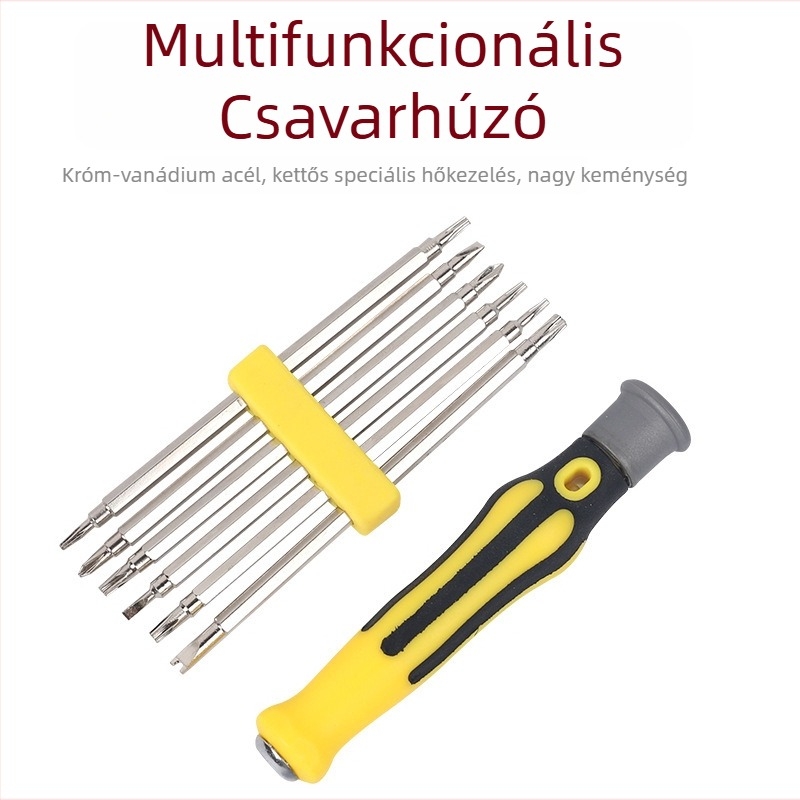 12 az 1-ben csavarhúzó készlet speciális alakú bitekkel háztartási célra, többfunkciós javító- és szétszerelő eszköz
