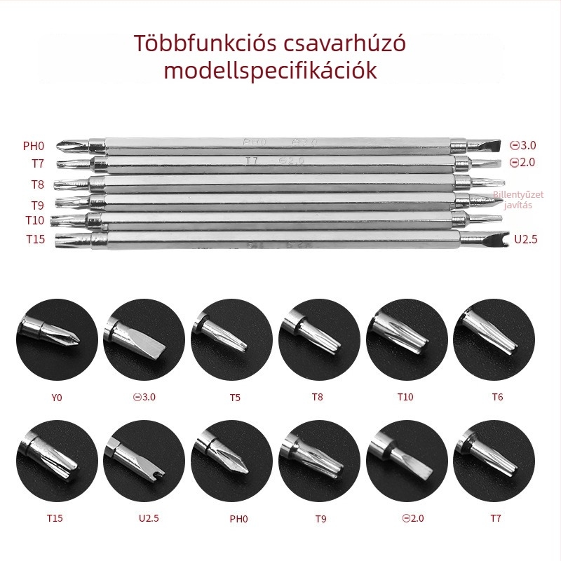 12 az 1-ben csavarhúzó készlet speciális alakú bitekkel háztartási célra, többfunkciós javító- és szétszerelő eszköz