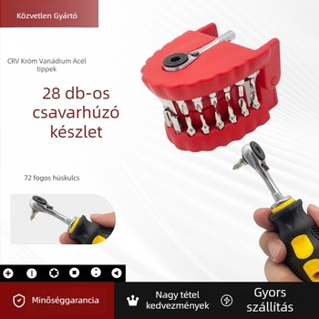 Rácsos csavarhúzó készlet Cr-V acélból, nem mágneses, nem szigetelt, 332 g