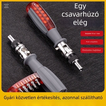 Mágneses racsnis csavarhúzó-készlet, teleszkópos ratchettel, Torx és Phillips fejű, Cr-V acélból
