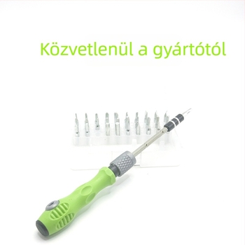 32-in-1 többfunkciós csavarhúzó készlet mágneses kialakítással, szénacél, tömeg 85 g