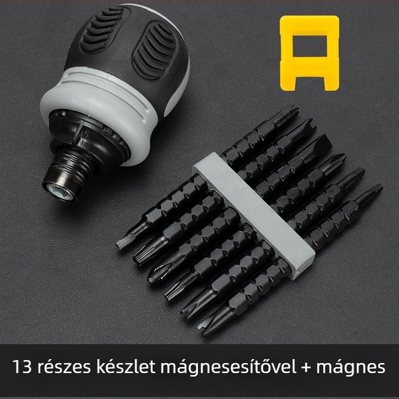 Csavarhúzó készlet ratchet móddal, mágneses, szigetelt, CR-V króm-vanádium acél, 200 g