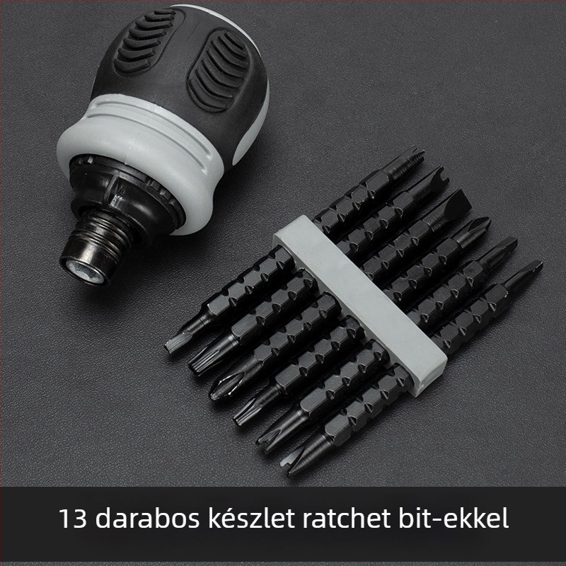 Csavarhúzó készlet ratchet móddal, mágneses, szigetelt, CR-V króm-vanádium acél, 200 g