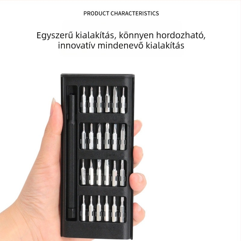 24 az 1-ben mágneses csavarhúzó készlet otthoni javításhoz, telefon és számítógép szétszereléséhez – 45# acél, nem szigetelt