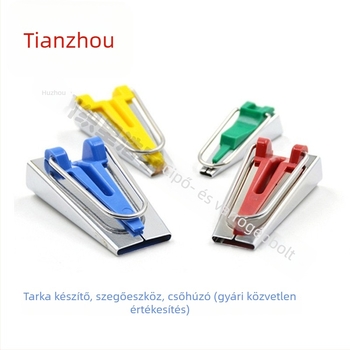 Varrógép kiegészítők – patchwork eszközök készlet: tape maker, edger, curler, rolling edge tool, puller; DIY márka, 100 db, 90 g