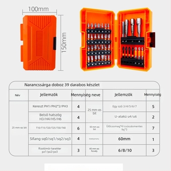Fuxin elektromos bitkészlet, mágneses, S2 ötvözetű szerszámacél, tömeg 0,45 kg