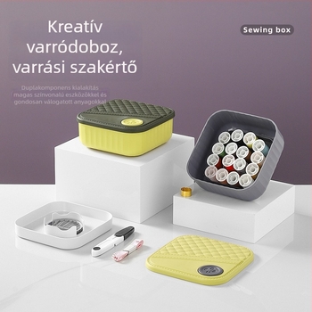 Kompakt varrótok műanyagból, kétoldalas tároló, varrókészlet