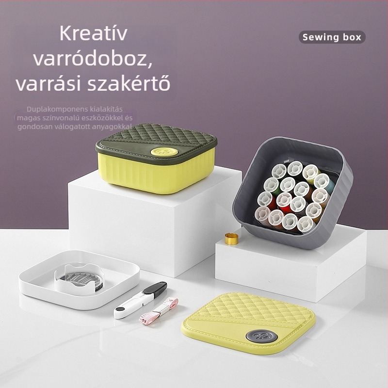 Kompakt varrótok műanyagból, kétoldalas tároló, varrókészlet