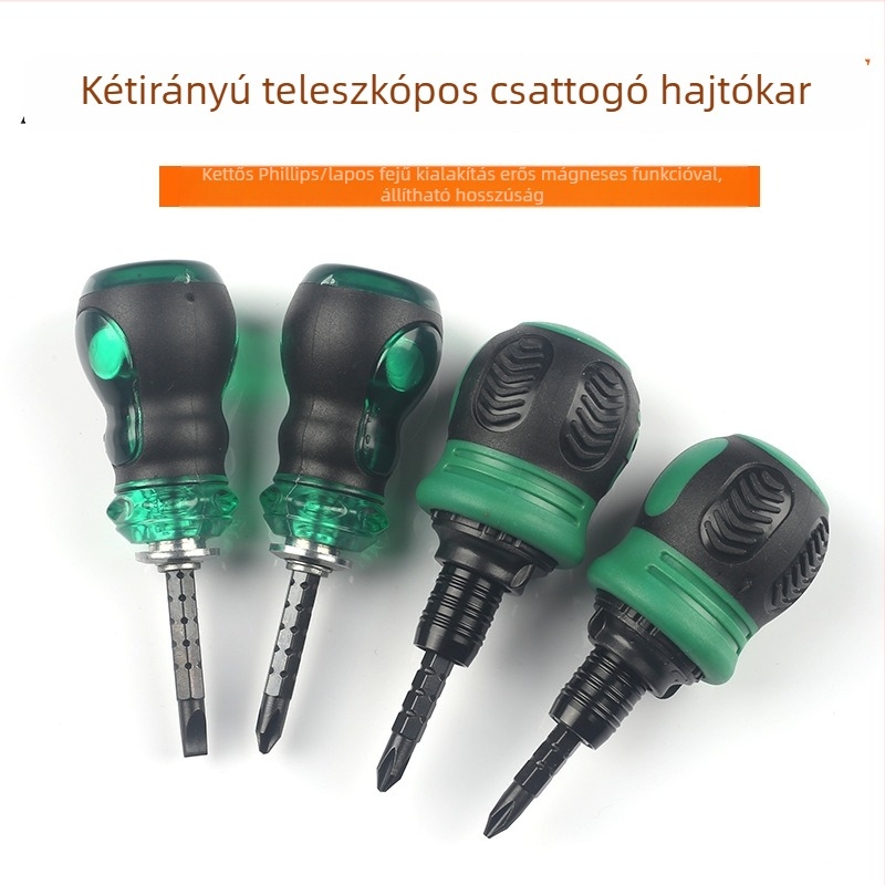 FUTE mini teleszkópos kétirányú racsnis csavarhúzó, vágófej karbontartalmú acél, mágneses és szigetelt, fej formájú retek