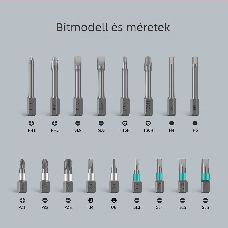 42-in-1 racsnis csavarhúzó készlet — CR-V acél penge, maximális nyomaték 100 N·m, mágneses, nem szigetelt