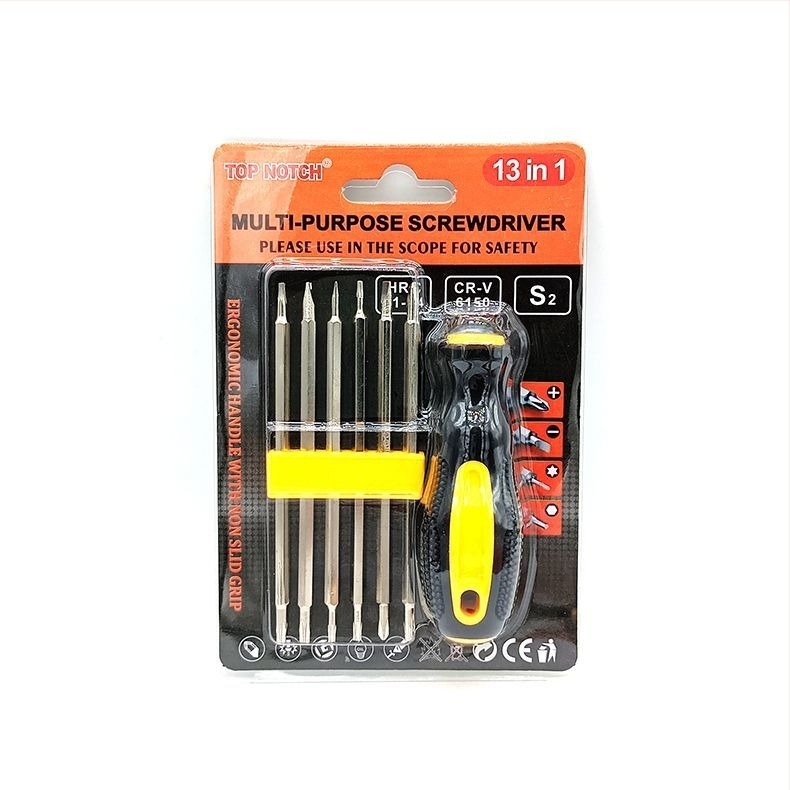 7–in–1 precíziós csavarhúzó készlet kettős fejű mágneses véggel, króm-vanádium acélból, telekommunikációhoz és precíz karbantartáshoz