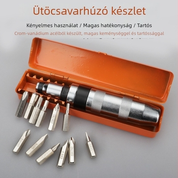 Ütőbit készlet csavarhúzóhoz, 14 darab, szénacél, mágneses, Zi Ming