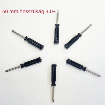 3,0 mm-es mini Philips csavarhúzó, 60 mm hosszú, fekete/kristály