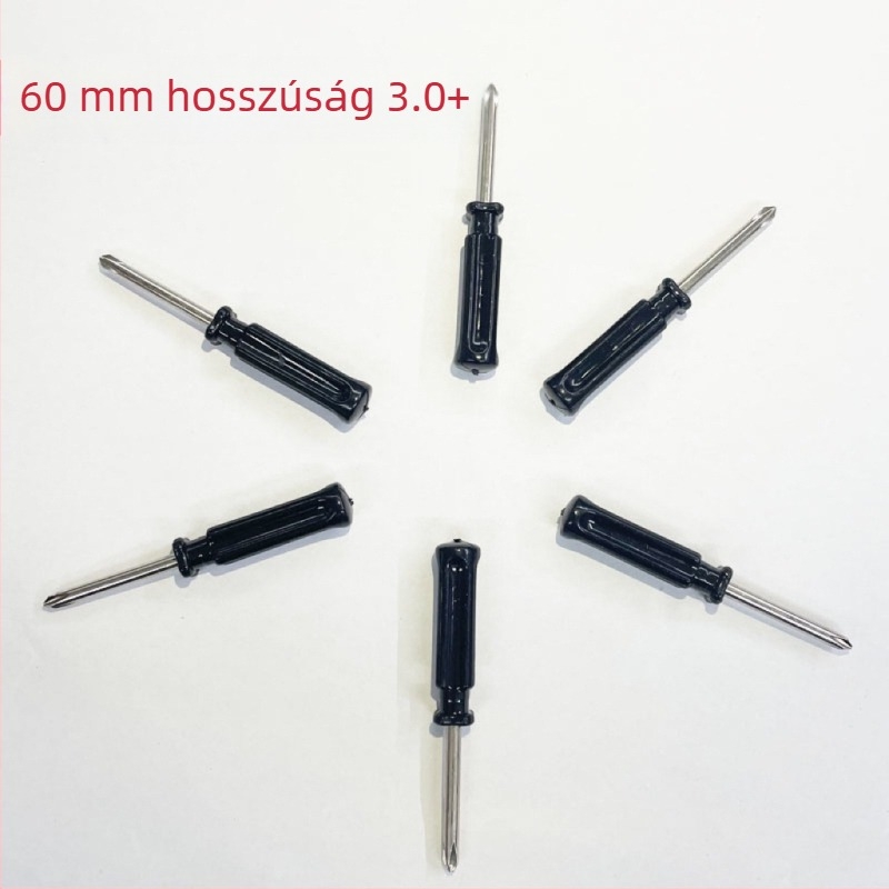 3,0 mm-es mini Philips csavarhúzó, 60 mm hosszú, fekete/kristály