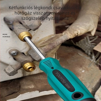 Légkondicionáló karbantartási csavarhúzó kereszthorny fejjel, izolált, mágneses, Cr_V acélból, műanyag markolat