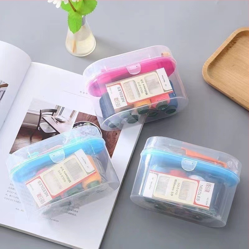 Tű és cérnás doboz, háztartási, hordozható, nagy kapacitású, multifunkcionális varrókészlet | 100 db/doboz, kb. 190 g