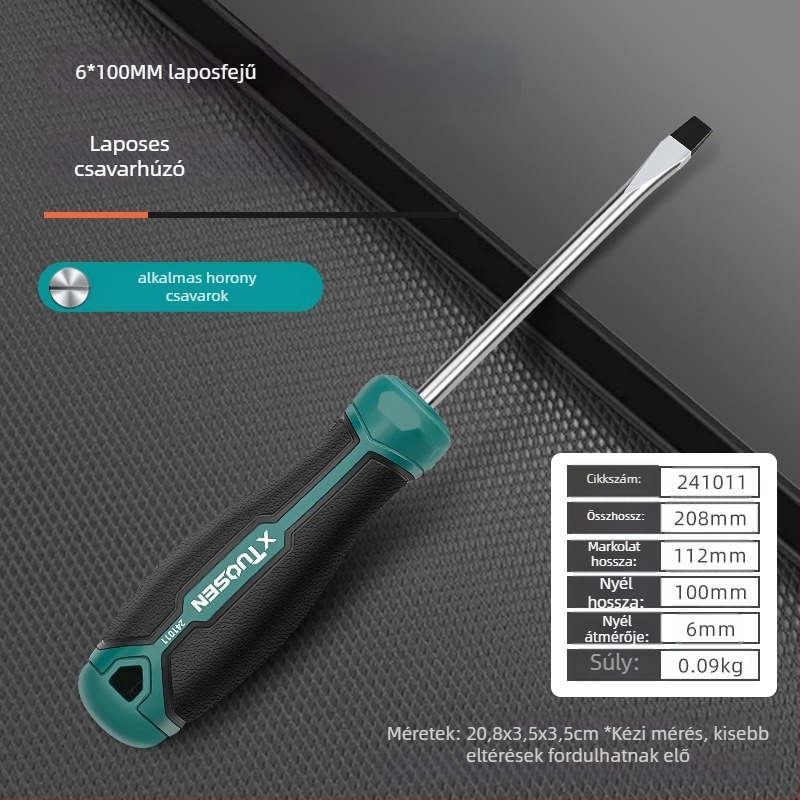 xTuosen Mágneses csavarhúzó szénacélból, gumírozott markolattal — nem szigetelt