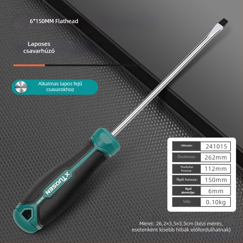 xTuosen Mágneses csavarhúzó szénacélból, gumírozott markolattal — nem szigetelt