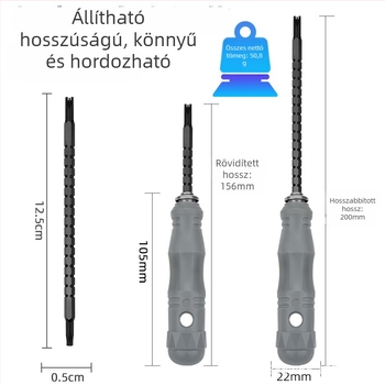 Mágneses háromszög fejű csavarhúzó készlet, Cr_V krom-vanádium acél, 17 darab
