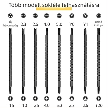 Mágneses háromszög fejű csavarhúzó készlet, Cr_V krom-vanádium acél, 17 darab