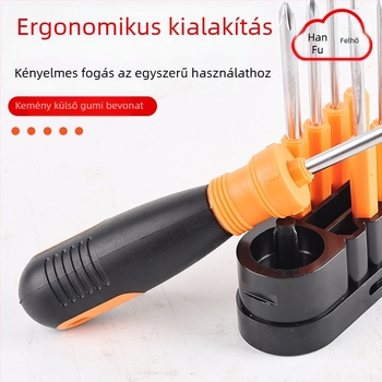 Han Ax 9 részes, sokoldalú háztartási csavarhúzó készlet, mágneses, szigetelt, Phillips és lapos fejű, CR-V acélból