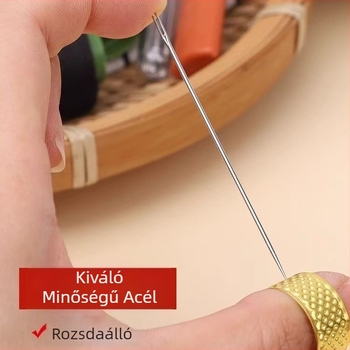 34 darabos készlet nagy szemű acéltűk kézi varráshoz, hosszú vékony tűk időseknek